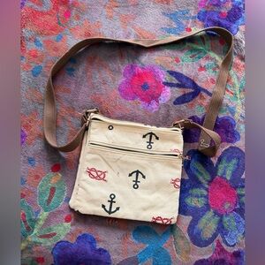 Nautical Themed Cream Crossbody Bag
